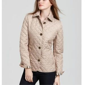 BURBERRY BRIT QUILTED WOMENS BEIGE JACKET SIZE LARGE